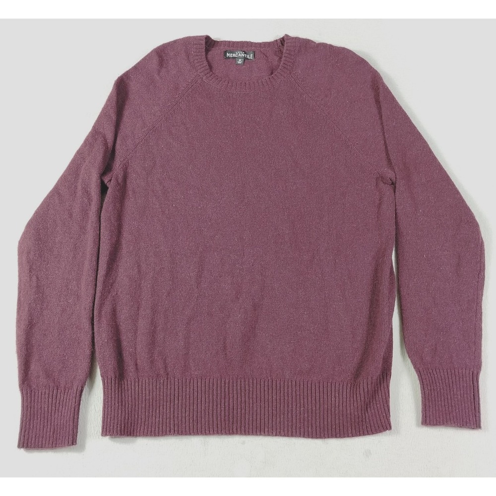 J.Crew Mercantile Sweater Mens Medium Red Lambswool Blend Crewneck Pullover